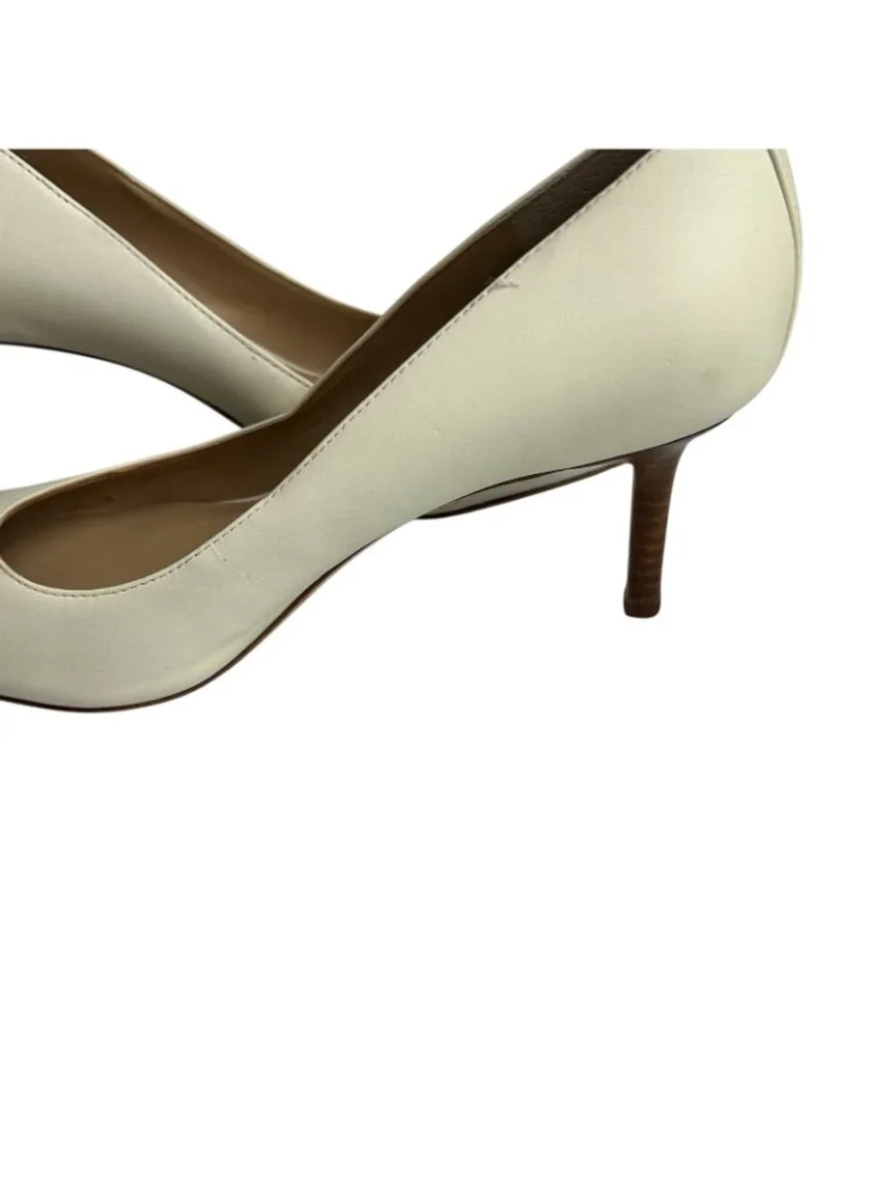 Lauren Ralph Lauren Lanette Pumps Women's 9B Cream Leather Upper, Pointed Toe